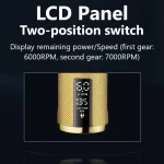 Kemei KM-5096 – tondeuse à cheveux électrique professionnelle pour hommes, 2 vitesses, 7000 tr/min, réglable, rechargeable, pour barbe - doré
