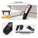 Tondeuse professionelle à cheveux électrique rechargeable kemei Km 3202 - Noir/ Gold – Image 3
