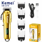 Kemei KM-2278 Tondeuse Sans Fil Électrique Réglable LCD doré