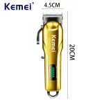 Kemei KM-2278 Tondeuse Sans Fil Électrique Réglable LCD doré
