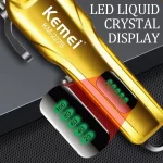 Kemei KM-2278 Tondeuse Sans Fil Électrique Réglable LCD doré