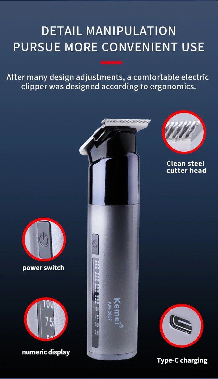 kemei Km-2627 Tondeuse à cheveux aste sans fil puissance kemei Km-2627 Tondeuse à cheveux aste sans fil puissance - - Boutique Algérie