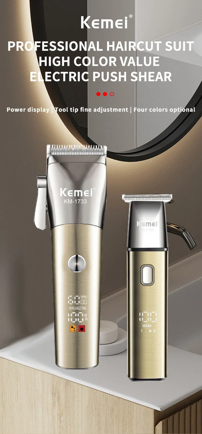 Kemei-Kit combiné étanche tondeuse , kit tondeusse électrique pour hommes, kemei km-1733 - - Boutique Algérie