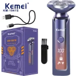 Kemei-Rasoir électrique sans fil pour hommes, support aste, KM-1941s