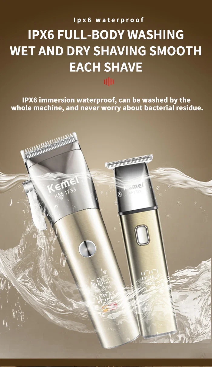 Kemei-Kit combiné étanche tondeuse , kit tondeusse électrique pour hommes, kemei km-1733 - - Boutique Algérie