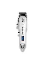 Kemei KM-232 Professionnel Tondeuse À Cheveux Portable Sans Fil avec Afficheur LCD couleur blanc
