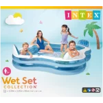 Chaise longue gonflable pour piscine Intex Blue & White Swim Centre 229 x 229 x 66 cm