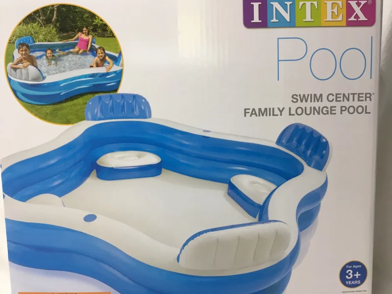Chaise longue gonflable pour piscine Intex Blue & White Swim Centre 229 x 229 x 66 cm