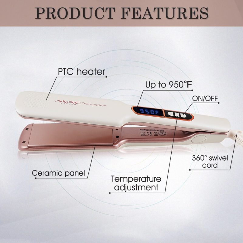 Fer à lisser professionnel MAC Styler MC3073 Contrôle numérique LCD Chauffage MCH