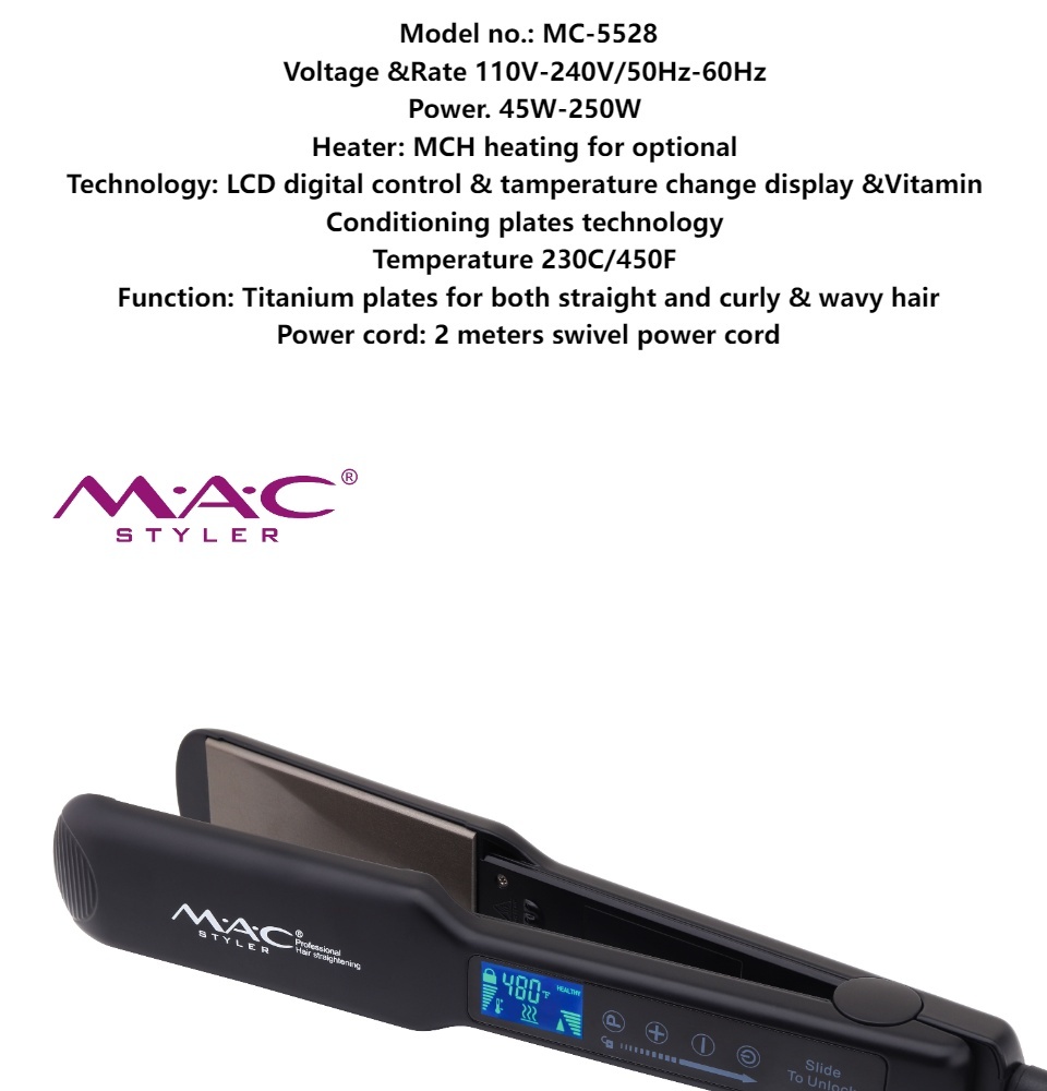 LISSEUR Professional-MC-5528, Assiettes En Céramique, Température 480