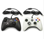 Manette joystick filaire manette de jeu USB pour Microsoft Xbox 360 PC Windows 11/10/8 double vibration noir blanc
