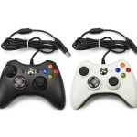Manette joystick filaire manette de jeu USB pour Microsoft Xbox 360 PC Windows 11/10/8 double vibration noir blanc