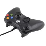 Manette joystick filaire manette de jeu USB pour Microsoft Xbox 360 PC Windows 11/10/8 double vibration noir blanc