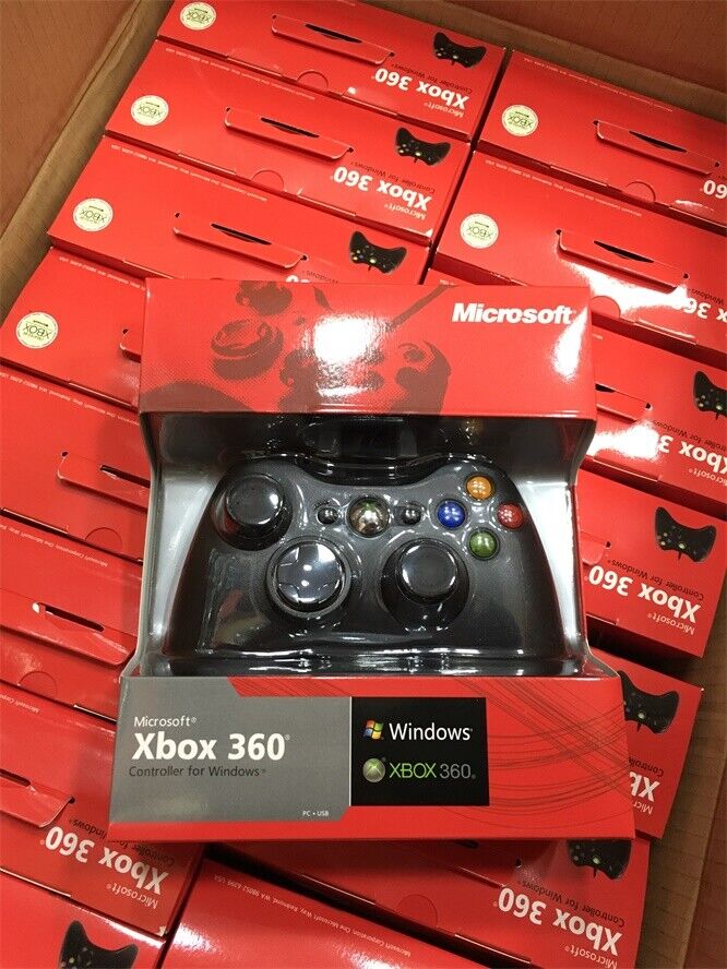 Manette joystick manette de jeu USB pour Microsoft Xbox 360 PC Windows 11/10/8 double vibration noir blanc Manette joystick filaire manette de jeu USB pour Microsoft Xbox 360 PC Windows 11/10/8 double vibration noir blanc