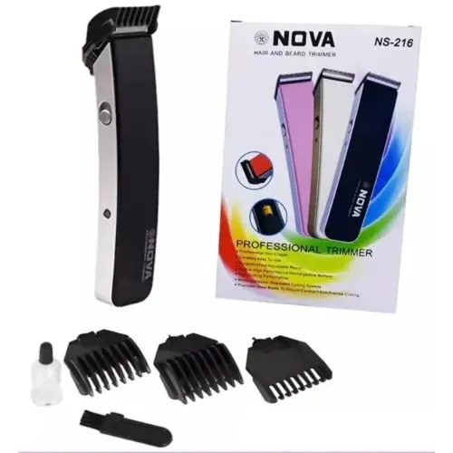NV Trimmer NS-216 Rechargeable Cordless Men Trimmer Shaver Machine for Beard & Hair Styling For Men (Multi-color), 3 Extra Clips