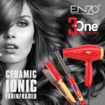 Pack ENZO EN-6305A  3 en 1 fer à friser fer à lisser ensemble de sèche-cheveux rouge