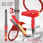 Pack ENZO EN-6305A  3 en 1 fer à friser fer à lisser ensemble de sèche-cheveux rouge