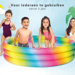 Piscine Gonflable à Balles intex - 147cm - 3 Anneaux - Hauteur 33cm - Capacité en eau 330 litres - Rainbow Colors