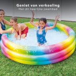 Piscine Gonflable à Balles intex - 147cm - 3 Anneaux - Hauteur 33cm - Capacité en eau 330 litres - Rainbow Colors