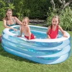 piscine intex ovale baleine 3 boudins transparents 163 x 107 x 46 cm beul blanc
