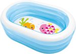 piscine intex ovale baleine 3 boudins transparents 163 x 107 x 46 cm beul blanc