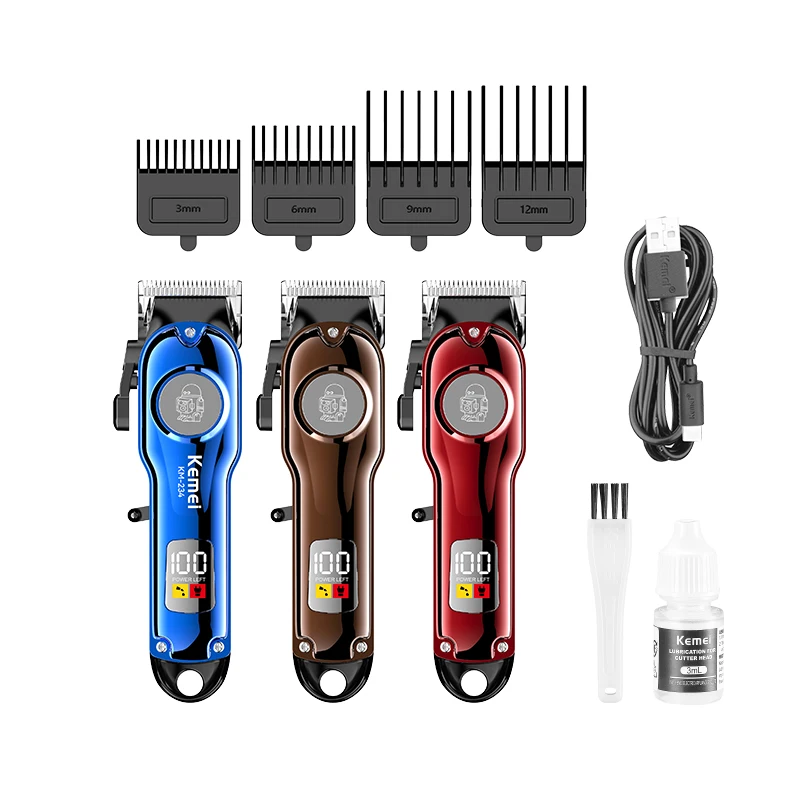 Tondeuse à barbe et à cheveux professionnelle Kemei KM-234 LCD Tondeuse à barbe et à cheveux professionnelle Kemei KM-234 LCD
