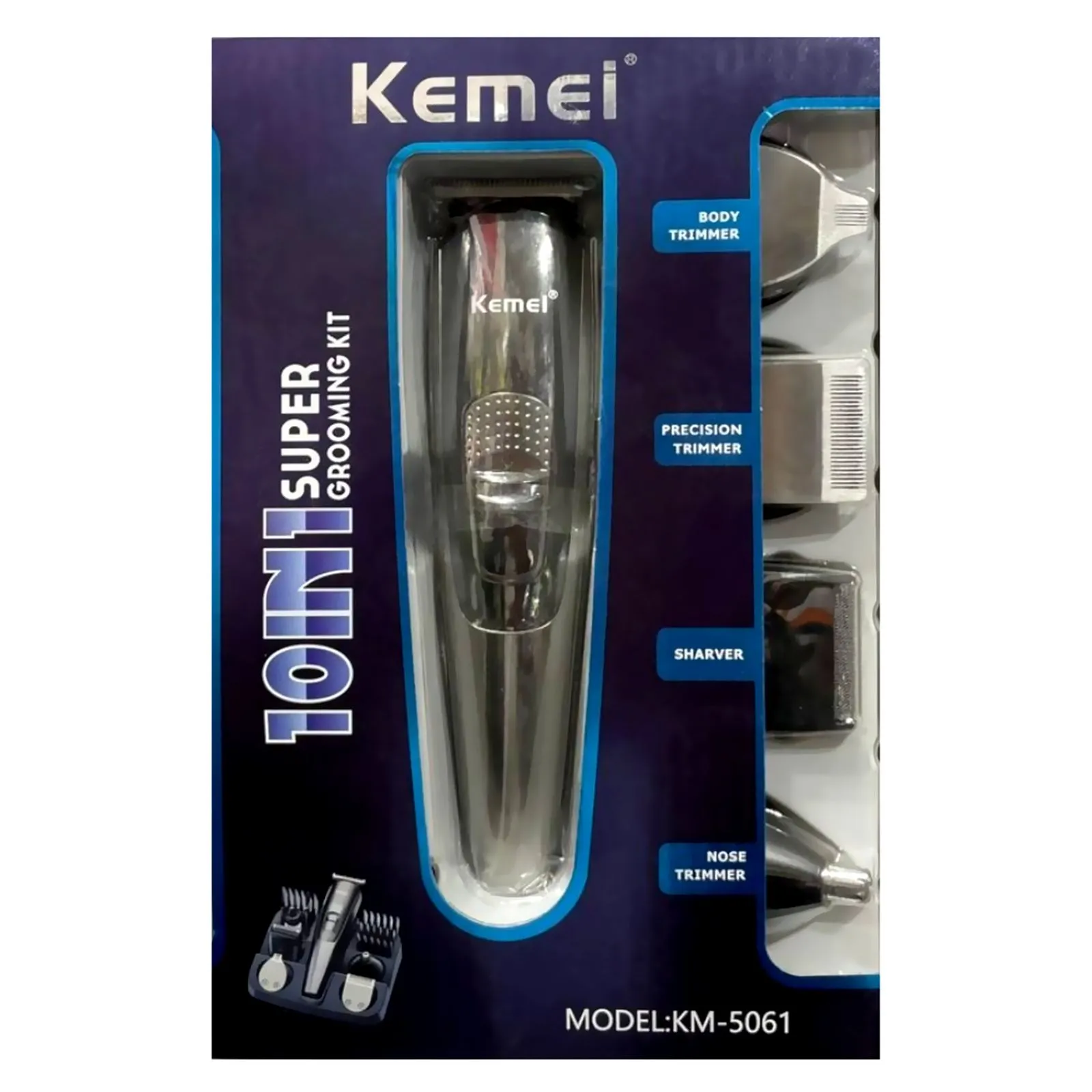 Tondeuse à cheveux multifonction 10 en 1 Kemei KM-5061 noir