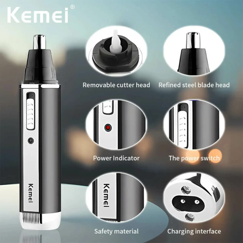 Tondeuse électrique Rechargeable kemei KM-6630 tout-en-un pour hommes, Kit de toilettage, pour barbe, sourcils, nez et oreilles