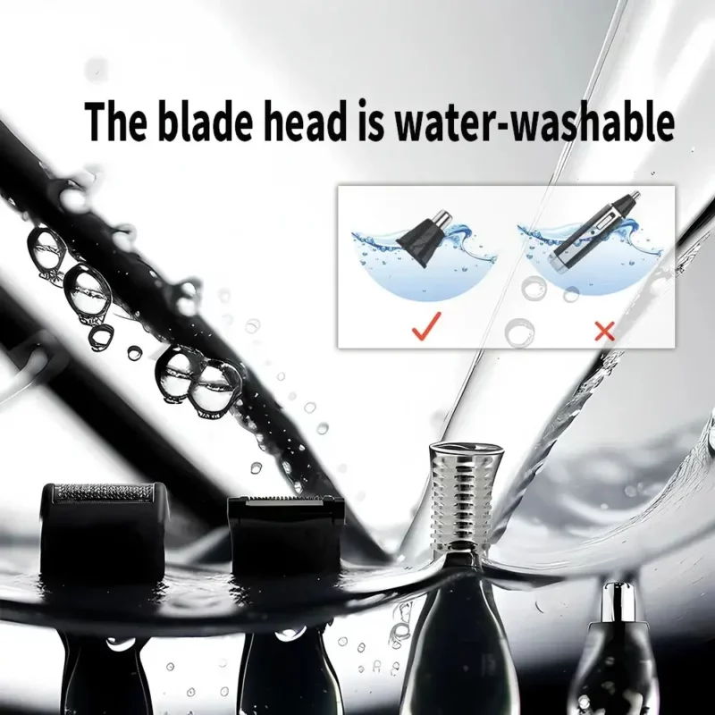 Tondeuse électrique Rechargeable kemei KM-6630 tout-en-un pour hommes, Kit de toilettage, pour barbe, sourcils, nez et oreilles