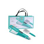 Enzo EN-1291 Brosse à cheveux portable Fer chaud 2 en 1 Hair Airbag Comb Hair Straightener vert