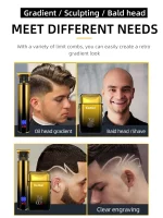 Kemei km-2131 Ensemble de tondeuse à cheveux électrique 2 en 1 pour hommes, rasoir professionnel en feuille d'aluminium + tondeuse à barbe avec écran LCD doré