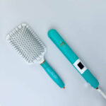 Enzo EN-1291 Brosse à cheveux portable Fer chaud 2 en 1 Hair Airbag Comb Hair Straightener vert
