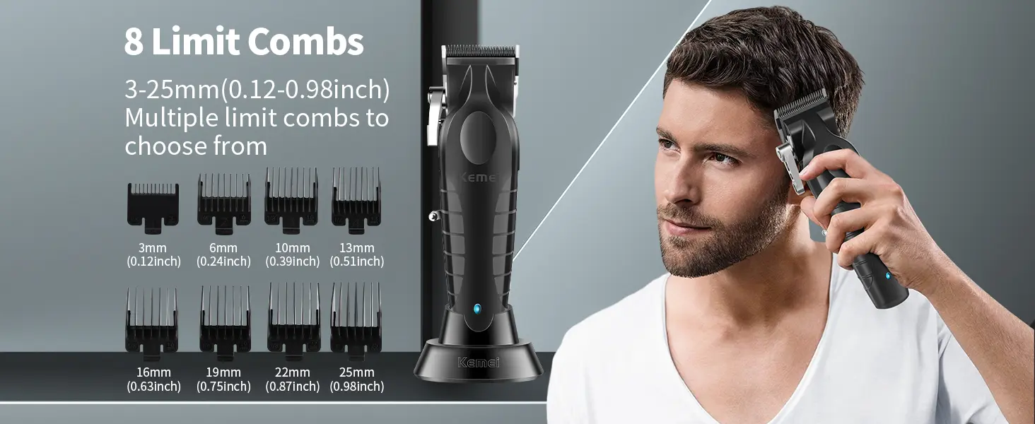 Kemei KM-2296 Tondeuse À Cheveux professionnel pour Hommes réglable noir Tondeuse Tondeuse à cheveux