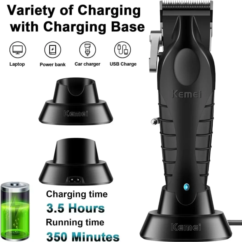 Kemei KM-2296 Tondeuse À Cheveux professionnel pour Hommes réglable noir Tondeuse Tondeuse à cheveux