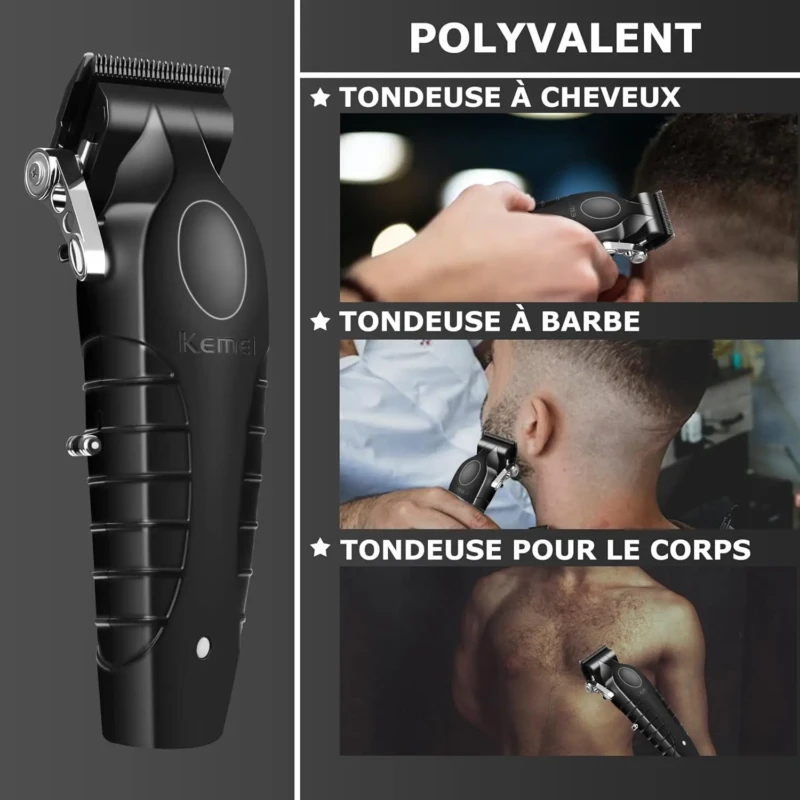 Kemei KM-2296 Tondeuse À Cheveux professionnel pour Hommes réglable noir Tondeuse Tondeuse à cheveux