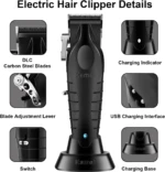 Kemei KM-2296 Tondeuse À Cheveux professionnel pour Hommes réglable noir Tondeuse Tondeuse à cheveux