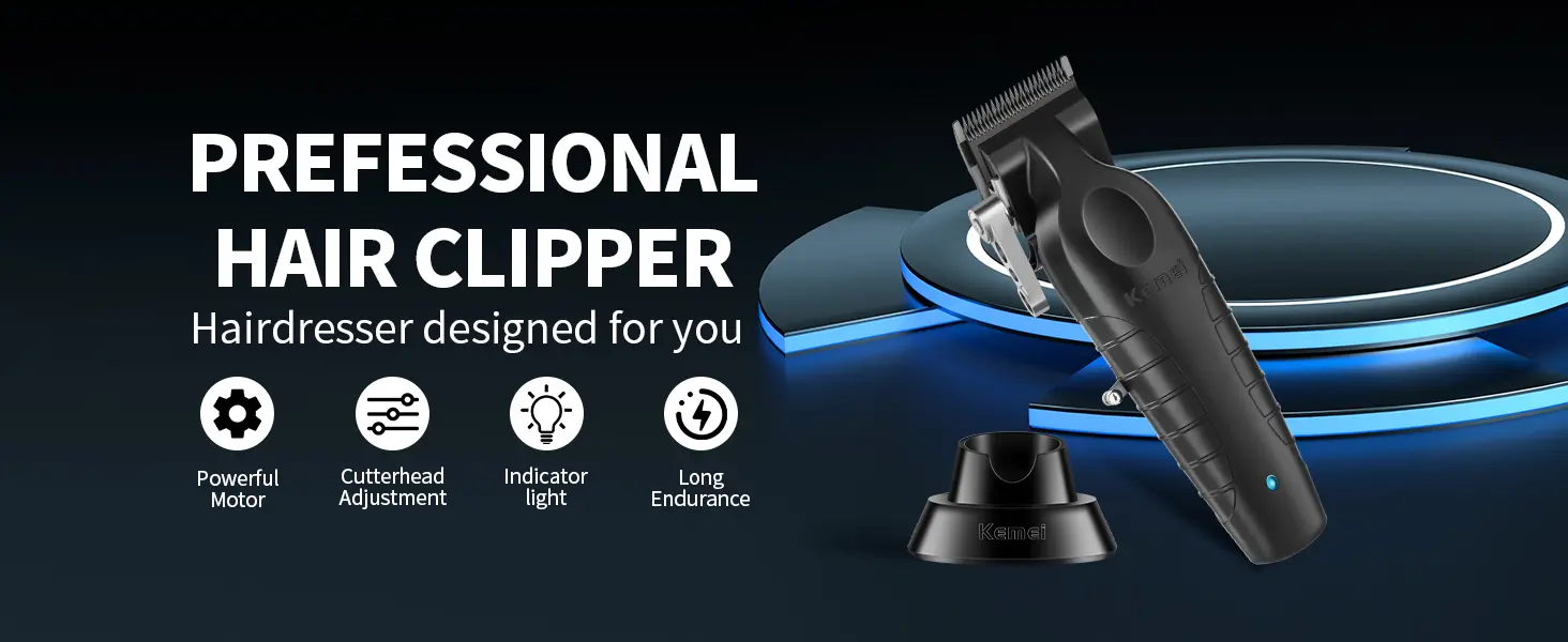 Kemei KM-2296 Tondeuse À Cheveux professionnel pour Hommes réglable noir Tondeuse Tondeuse à cheveux