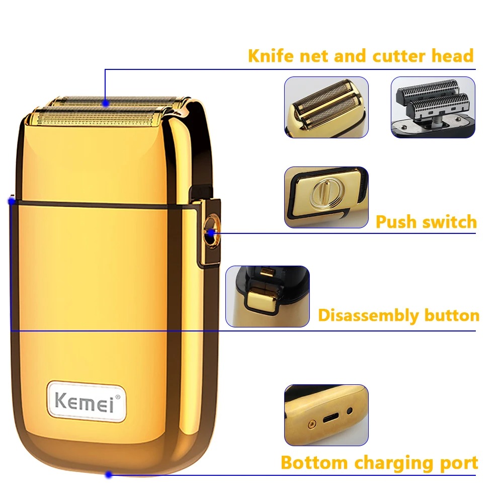 Kemei KM-TX1 – rasoir électrique pour hommes, entièrement en métal, Original, Kemei KM-TX1 – rasoir électrique pour hommes, entièrement en métal, Original,