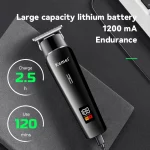 Kemei KM-1113 LED Tondeuse À Cheveux Rechargeable USB À Faible Bruit Professionnel Sans Fil noir
