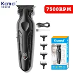 Kemei km-2269-Tondeuse à Cheveux Professionnelle, Moteur 7500 tr/min, Lame en Céramique noir batrie 2000 mAh