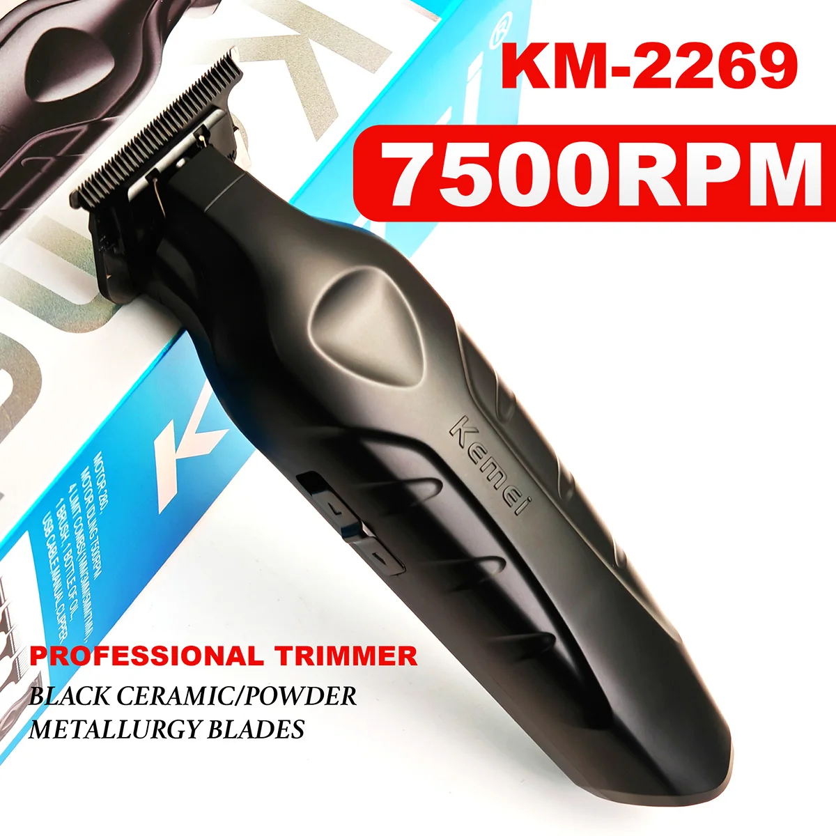 Kemei km-2269-Tondeuse à Cheveux Professionnelle, Moteur 7500 tr/min, Lame en Céramique noir batrie 2000 mAh Kemei km-2269-Tondeuse à Cheveux Professionnelle, Moteur 7500 tr/min, Lame en Céramique noir batrie 2000 mAh - - Boutique Algérie