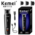 Kemei KM-1113 LED Tondeuse À Cheveux Rechargeable USB À Faible Bruit Professionnel Sans Fil noir
