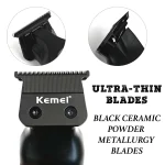 Kemei km-2269-Tondeuse à Cheveux Professionnelle, Moteur 7500 tr/min, Lame en Céramique noir batrie 2000 mAh