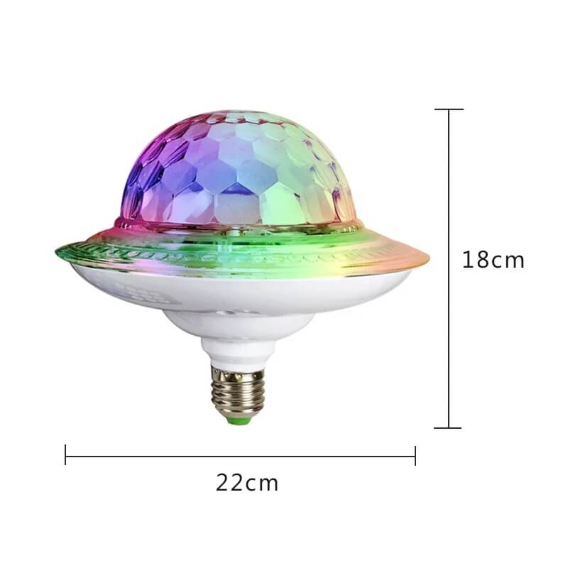 Lumière de scène UFO Bluetooth, télécommande DJ Laser Disco, lumière de fête E27 12W RGB Bar effet lumineux décor vacances cadeau de noël