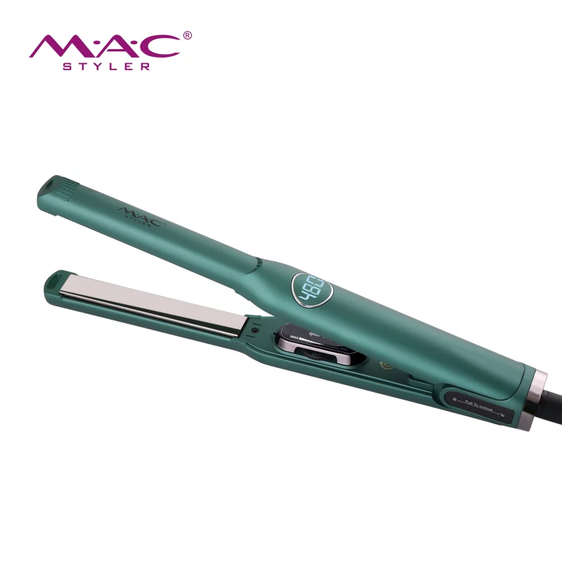 MAC Styler mc-5566 professionnel Led affichage titane fer plat 480F plaque étroite lisseur de cheveux vert
