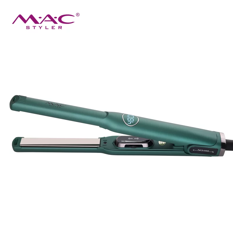 MAC Styler mc-5566 professionnel Led affichage titane fer plat 480F plaque étroite lisseur de cheveux vert