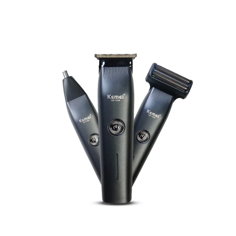 tondeuse 3 en 1 kemei KM-1258 rasoir, tondeuse et une tete pour le nez