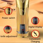 Tondeuse à cheveux électrique Km-1823 Full Metal gold doré avec afficheur