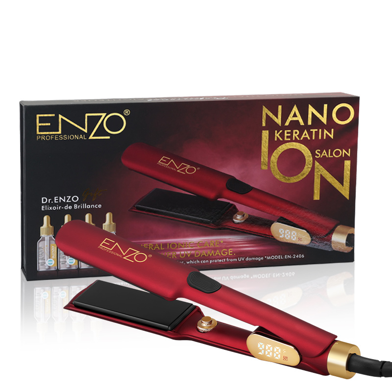 ENZO EN-2406 fer à lisser rouge ENZO avec technologie Nano Titanium 988° rouge afficheur lcd