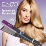 Enzo EN-3211 PrecisionWare Lisseur à cheveux professionnel en céramique et titane , infusé de vitamine C, 500°C